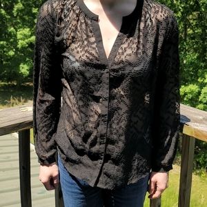 Banana Republic: Black Blouse. Super cute and on trend.